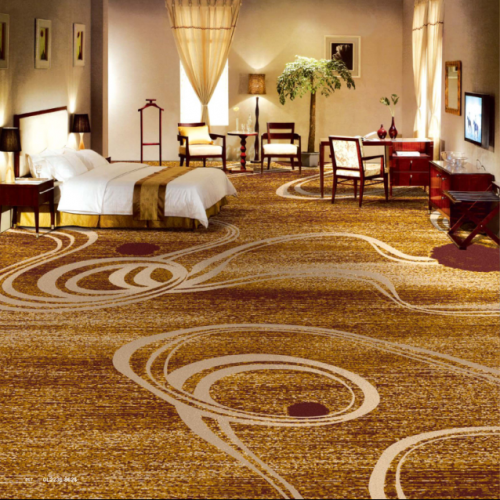 Nylon Printed Carpets For Hotels Blue And Grey Custo